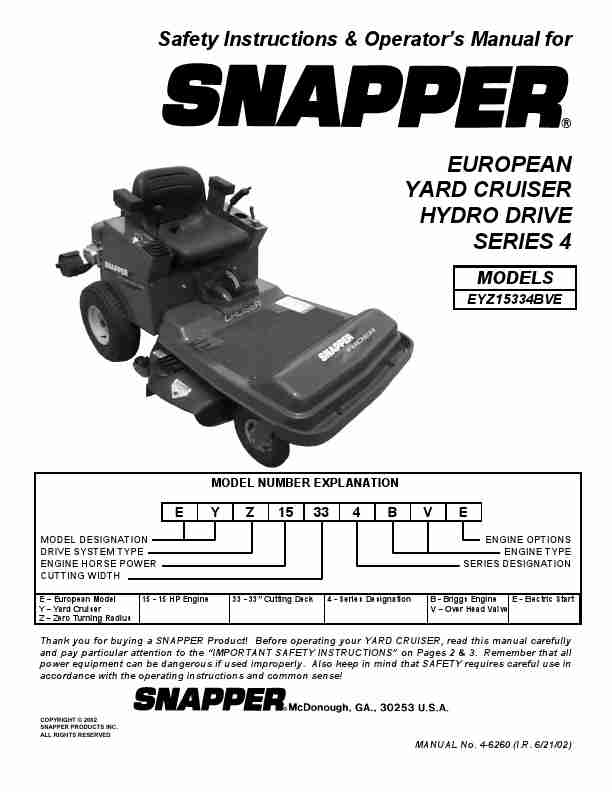 Snapper Lawn Mower EYZ15334BVE-page_pdf